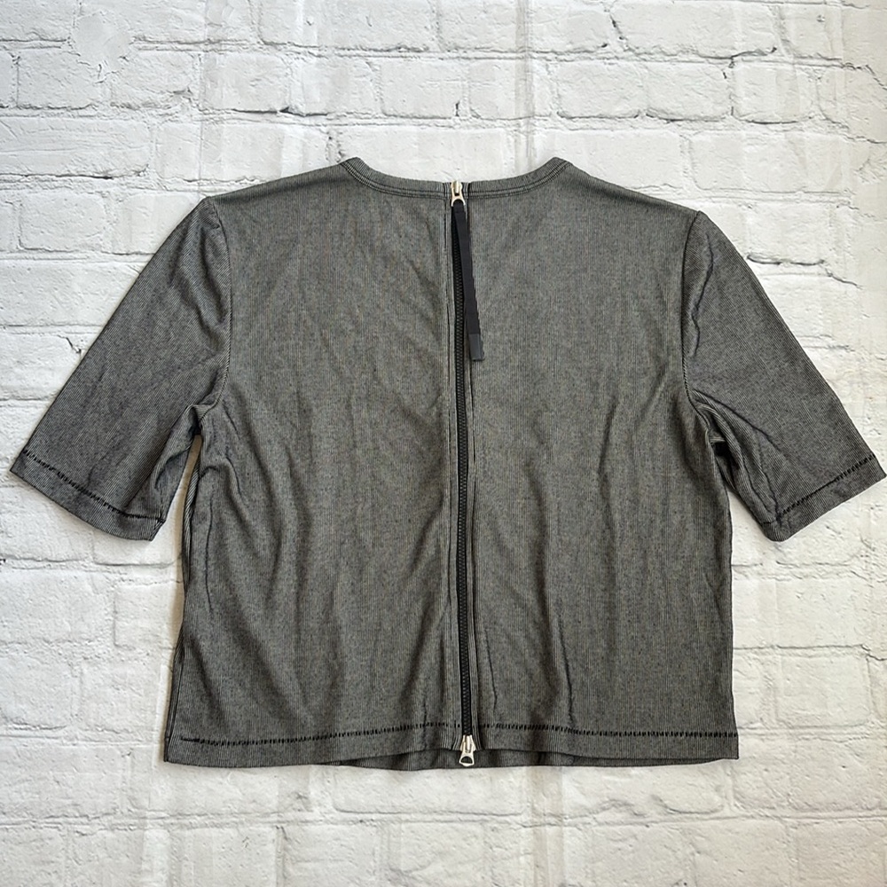 Rag & Bone Quinn Zip Short Sleeve Stripe Top - Picture 9 of 15